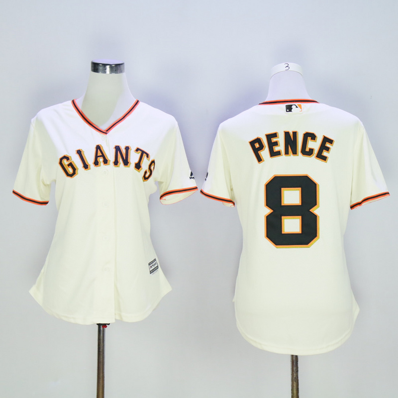 Women San Francisco Giants #8 Pence Cream MLB Jerseys